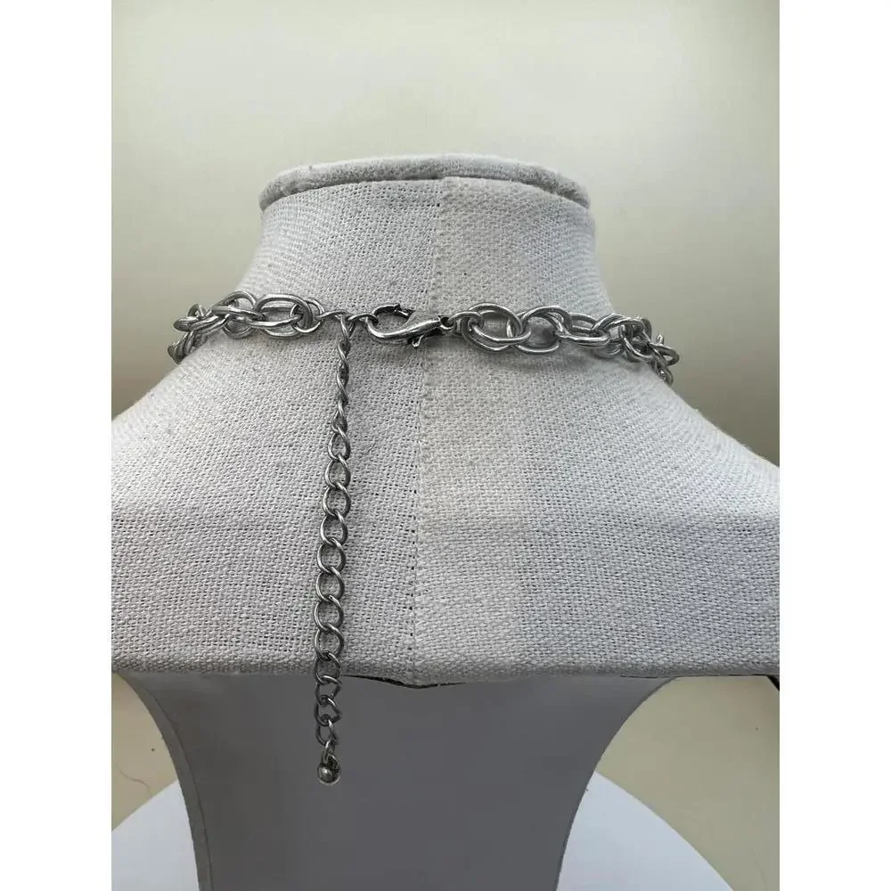 Silver Tone Rose Pendant Necklace - Picture 7 of 8